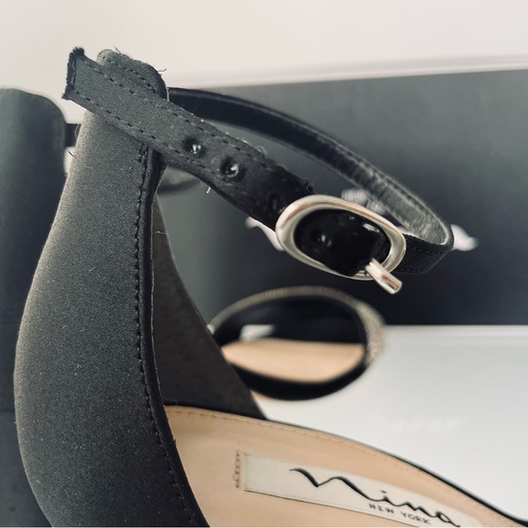 NINA satin sandals with sparking crystals  6.5 - Picture 9 of 11